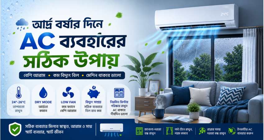 আর্দ্র বর্ষার দিনে AC ব্যবহারের সঠিক উপায়