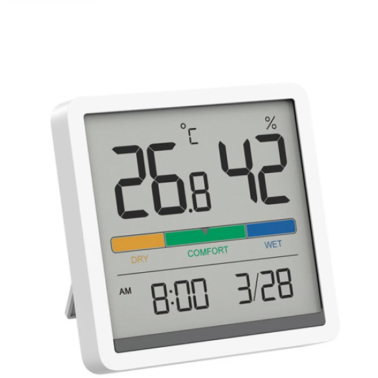 Miiiw Mute Temperature And Humidity Clock Home Indoor High-precision Baby Room C/F Temperature Monitor 3.34inch Huge LCD Screen
