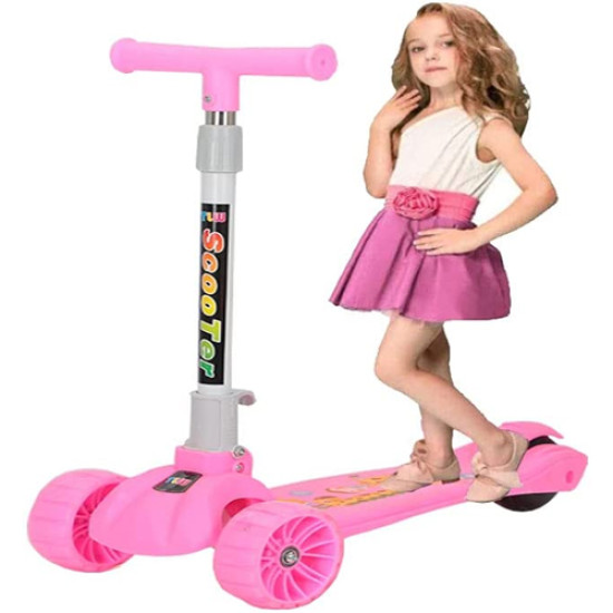 Coolbaby Children's 3 Wheel Kick Scooter with Adjustable Height Ride on Toy,Scooter Toys, Kids Toys-032MG/Pink